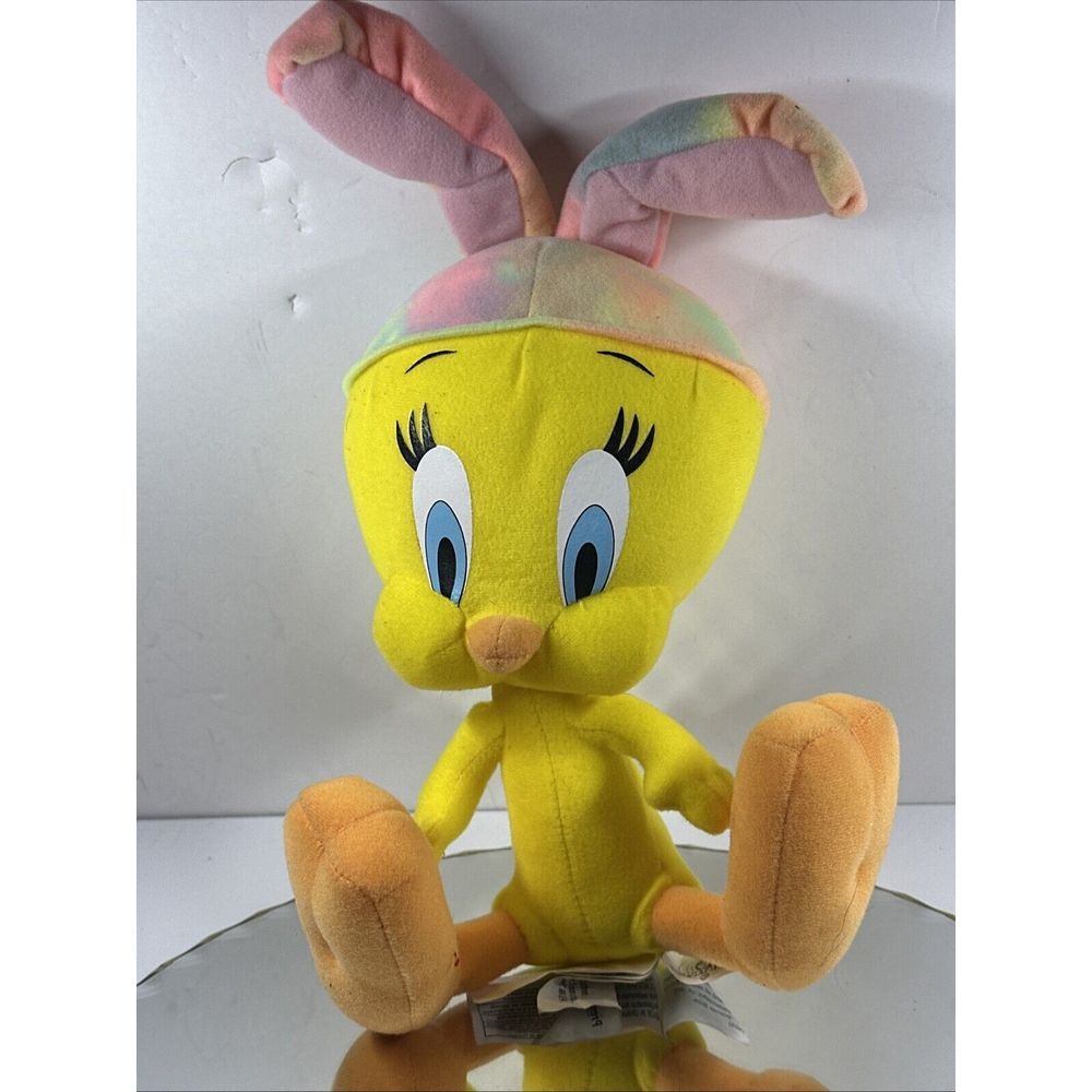 Tweety Bird Plush Tie Die Bunny Ears Loony Tunes Premium Image Group EUC 9" Tall